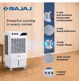 Bajaj DMH 65 Neo 65L Desert Air Cooler for Home|For Larger Room|High-Speed Fan|Anti-Bacterial Honeycomb Cooling Pad|90Ft Air Throw|3-Speed Control|3 Year Comprehensive Product