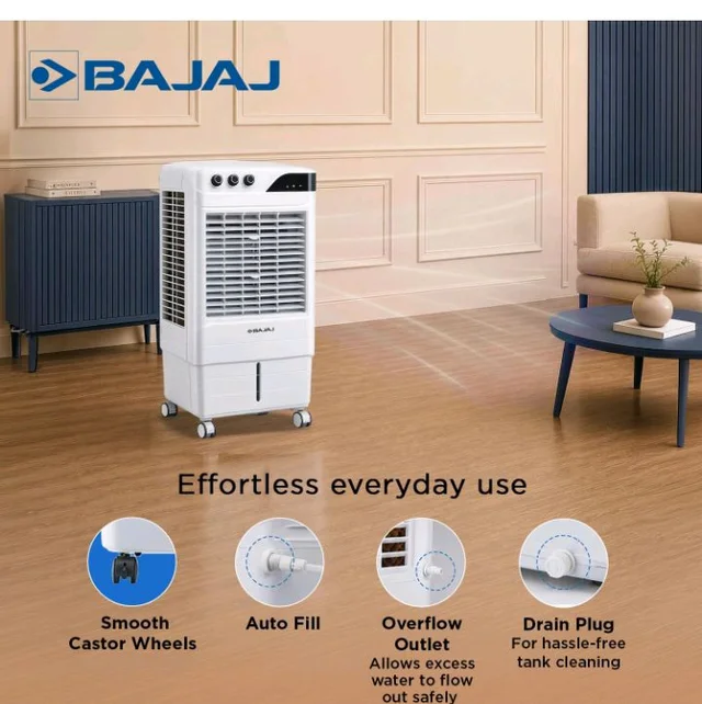 Bajaj DMH 65 Neo 65L Desert Air Cooler for Home|For Larger Room|High-Speed Fan|Anti-Bacterial Honeycomb Cooling Pad|90Ft Air Throw|3-Speed Control|3 Year Comprehensive Product