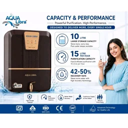 AQUA LIBRA Premium Series RO Water Purifier | RO + UV + Active Copper + TDS Controller + UF | 10 Litre Storage | 15 LPH | Food Grade Material | Pan India Service