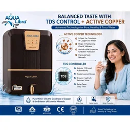 AQUA LIBRA Premium Series RO Water Purifier | RO + UV + Active Copper + TDS Controller + UF | 10 Litre Storage | 15 LPH | Food Grade Material | Pan India Service