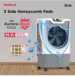 Havells Altima 70 L Desert Air Cooler for Home/Office|Powerful Air-Delivery|Bacteria Shield Honeycomb Pads|Ice Chamber|Front Wheels with brakes|Double Ball Bearing Motor|Inverter Compatible