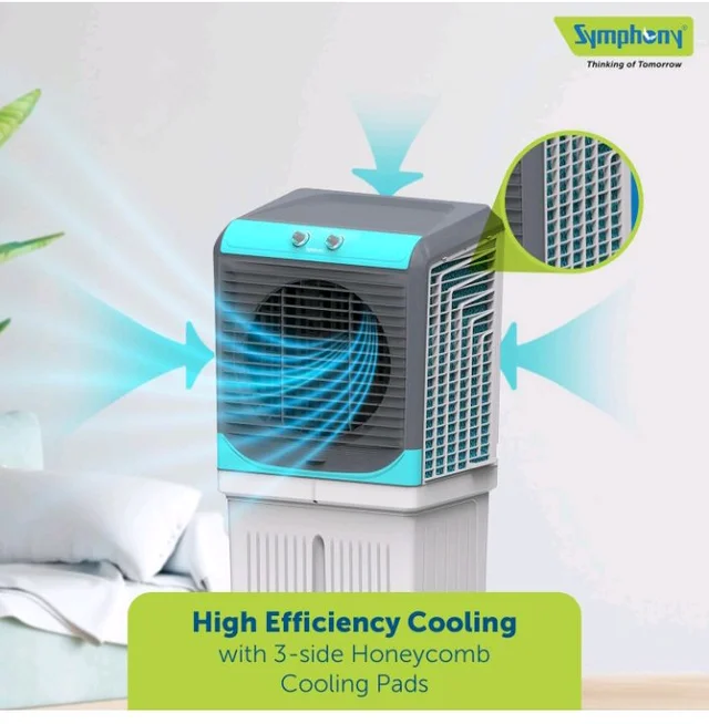 Symphony Maxwind 100XL+ Desert Air Cooler | 3-Side Honeycomb Pads | High-Capacity Cooling Technology | Powerful Air Cooler Fan | Easy-Fill System | 1-Year Warranty