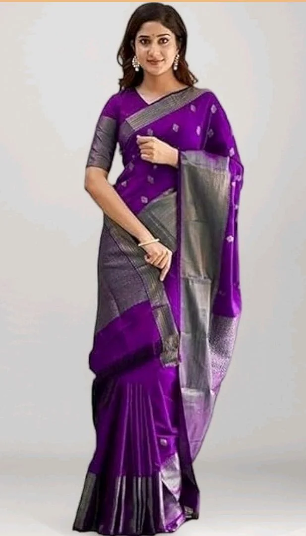 C J Enterprise Women's Pure Soft Kanjivaram Cotton Silk Saree Banarasi Style With Blouse Piece for Wedding (Diamond-Butti)
50+ bought in past month
