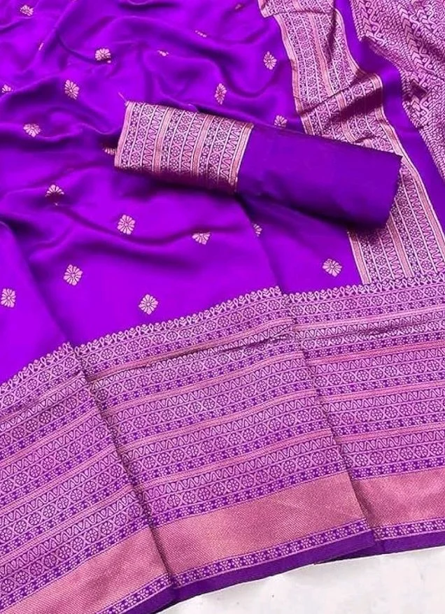 C J Enterprise Women's Pure Soft Kanjivaram Cotton Silk Saree Banarasi Style With Blouse Piece for Wedding (Diamond-Butti)
50+ bought in past month