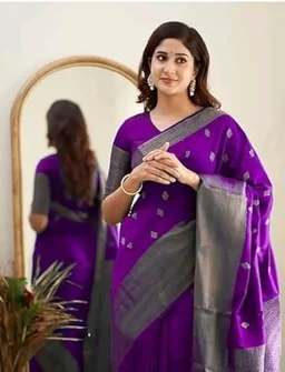 C J Enterprise Women's Pure Soft Kanjivaram Cotton Silk Saree Banarasi Style With Blouse Piece for Wedding (Diamond-Butti)
50+ bought in past month