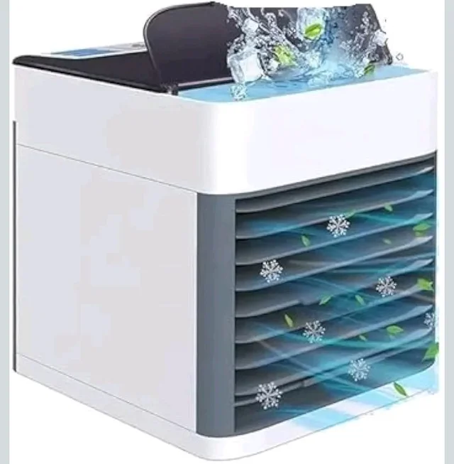 Portable Air Cooler – 3-in-1 Evaporative Mini Air Conditioner with 3 Speeds, USB Powered Personal Space Cooler, LED Night Light for Bedroom, Office, Kitchen & Camping