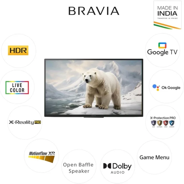 Sony BRAVIA 80 cm (32 inches) HD Ready Smart LED Google TV KD-32W825 (Black)