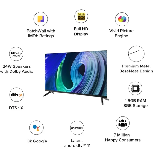 MI Xiaomi 108 Cm (43 Inches) 5A Series Full HD Smart Android LED TV L43M7-EAIN (Black