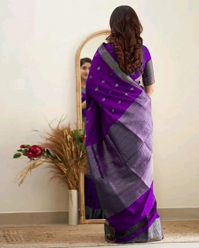 Printed Banarasi Cotton Silk Saree with Gold Zari Border & Unstitched Blouse Piece – Ethnic Saree for Weddings & Festivals