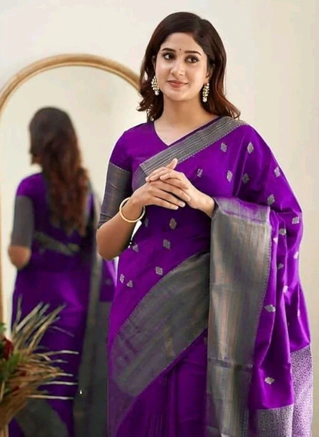 Printed Banarasi Cotton Silk Saree with Gold Zari Border & Unstitched Blouse Piece – Ethnic Saree for Weddings & Festivals