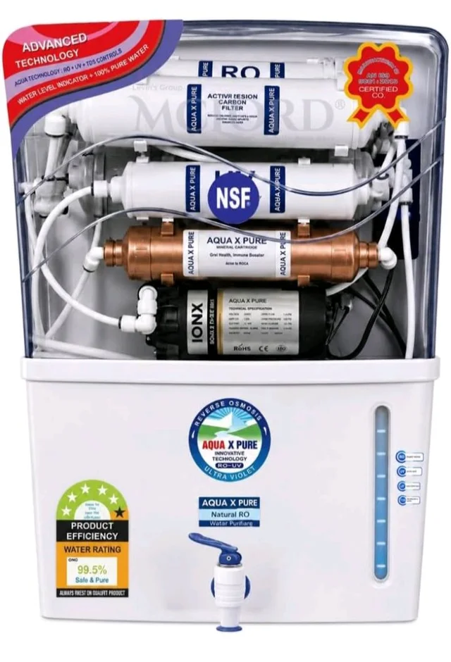 Aqua X pure Grand Plus Smart Health Protection Series RO Water Purifier | RO+UV+UF Technology | Copper & Zinc Health Boost | Smart Taste Adjuster | 12L Storage | Elegant Wall Mount Design(Classic).