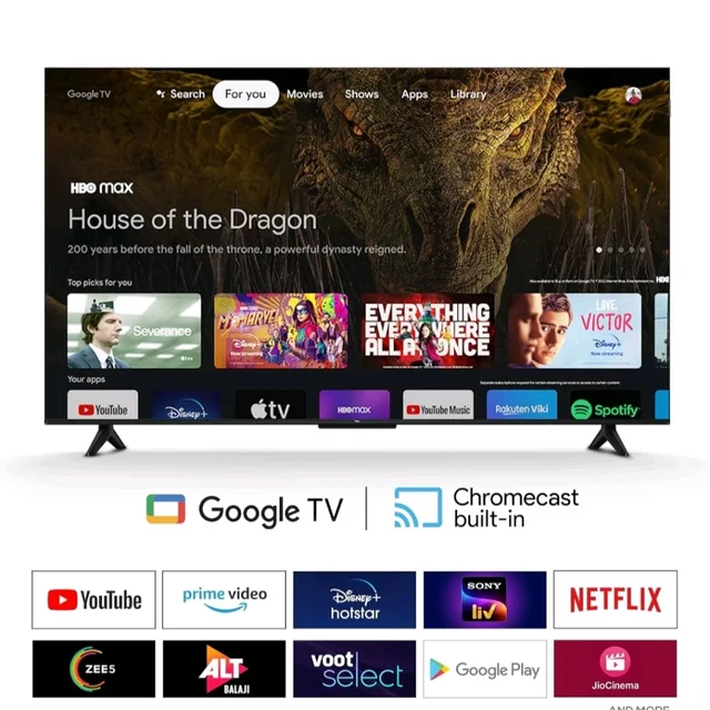 TCL 108 cm (43 inches) FHD Smart QLED Google TV | Dolby Audio 24 watts | HDR 10 | Metallic Bezel-Less | Multiple Viewing Mode | 43S5K