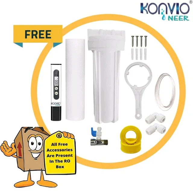 Konvio Neer Elixir RO UV UF TDS Water Purifier with 15L Storage
Advanced RO, UV and UF water purifier with TDS adjuster, 15L storage and wall-mount design for