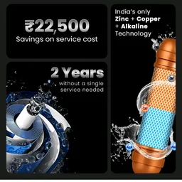 Kinsco Bliss 15L Alkaline RO+UV+UF Water Purifier with Copper & Zinc Cartridge | Smart Digital Display | Wall Mount Design | Gray | 2 Years Warranty | No Service Needed for 2 Years
71%
off
Product Images and Videos (AI-Generated Alt Text)