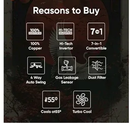 Sharp 0.95 Ton 3 star, New Star Rated,Split AC (4 Way Swing, 100% copper, Hi-Tech Inverter Compressor, 7in1 Convertible, Turbo cool, Dust filter) - AH-SI12V3B-GCN, White