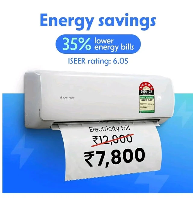 Optimist 1.39 T 5Star WiFi Inverter Split AC | Lowest Bill ISEER 6.05 | 5-Yr Comp Warranty | 50°C Tested Cooling | Turbo+ up to 1.9Ton Cooling | In-App Gas Level Indicator(ODU-SUHC48ZV, IDU- SEHC48ZV)