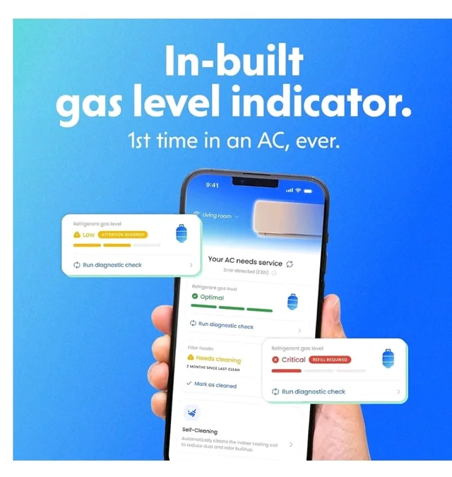 Optimist 1.39 T 5Star WiFi Inverter Split AC | Lowest Bill ISEER 6.05 | 5-Yr Comp Warranty | 50°C Tested Cooling | Turbo+ up to 1.9Ton Cooling | In-App Gas Level Indicator(ODU-SUHC48ZV, IDU- SEHC48ZV)