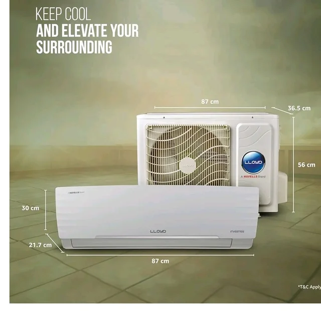 Lloyd 1.5 Ton 3 Star Inverter Split AC, 2026 New Star Rated (6 in 1 Convertible, Cools Up To 54°C, Turbo Cool, Installation Check, Clean Filter Indication, 100% Copper, White (GLS18I3AGGSC)