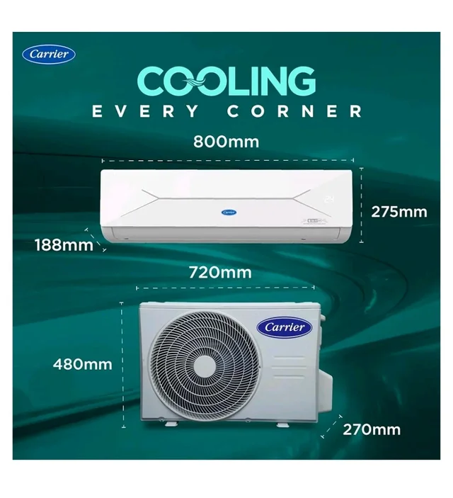 Carrier 1 Ton 3 Star,New Star rated, Flexicool Inverter Split AC (Copper, Convertible 6-in-1 with Smart Energy Display, Insta Cool, Auto Clean, PM 2.5 Filter, ESTER EDGE Gxi-CAI12EE3R36F0, White)