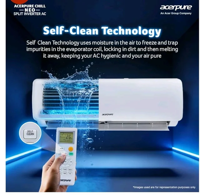 Acerpure Chill Neo 1.5 Ton 3 star, 5280W Max Cooling Capacity, Split AC (Copper, 4 Way Swing, 7 in1, Ice blast mode, Auto Clean, Dust Filter, Inverter, sleep_mode, AC5IPG61.5TN3W48W, White)