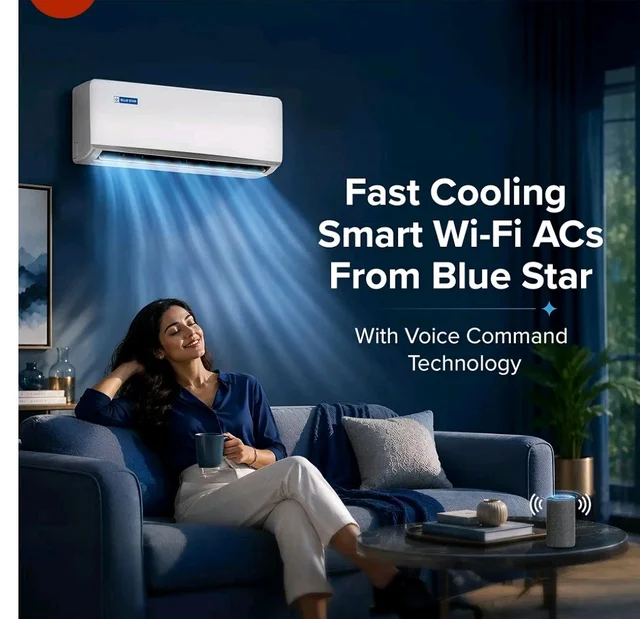 Blue Star 1.5 Ton 5 Star,New Star Rated, Wi-Fi Smart Inverter Split AC (Copper, AI Pro+, 4-Way Swing, DigiQ Hepta Sensor, Blue Fins,Turbo Cool, Self Clean Technology (IC518ZXUS, White))