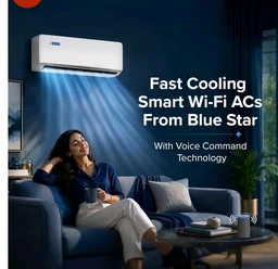 Blue Star 1.5 Ton 5 Star,New Star Rated, Wi-Fi Smart Inverter Split AC (Copper, AI Pro+, 4-Way Swing, DigiQ Hepta Sensor, Blue Fins,Turbo Cool, Self Clean Technology (IC518ZXUS, White))