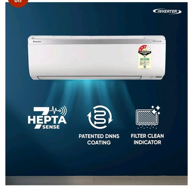 the DAIKIN Store
3.9
3.9 out of 5 stars
(884)
Daikin 1.5 Ton 3 Star, New Star rated, Inverter Split AC (Copper, PM2.5 Filter, MTKL50XV16, White)