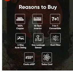 Sharp 0.95 Ton 3 star, New Star Rated,Split AC (4 Way Swing, 100% copper, Hi-Tech Inverter Compressor, 7in1 Convertible, Turbo cool, Dust filter) - AH-SI12V3B-GCN, White