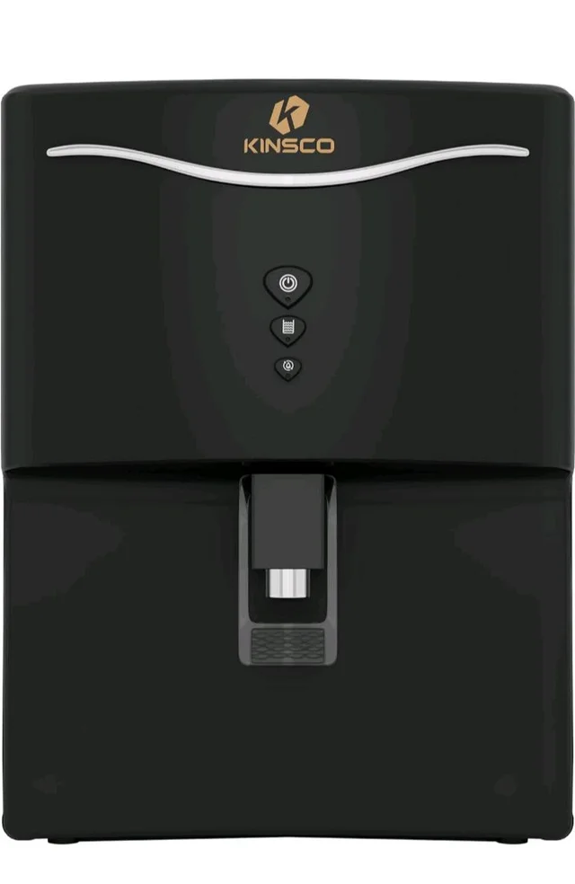 Kinsco Aqua Curvv ISI Mark Copper Zinc Alkaline Mineral RO 8 L RO + UF + UV + Copper + Alkaline + Mineralizer Water Purifier (Black)