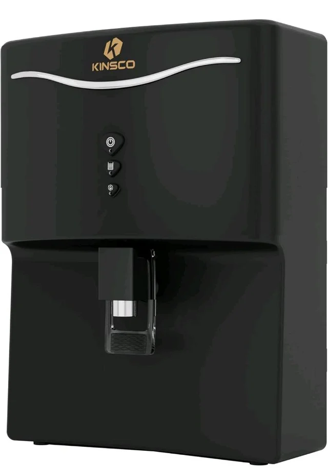 Kinsco Aqua Curvv ISI Mark Copper Zinc Alkaline Mineral RO 8 L RO + UF + UV + Copper + Alkaline + Mineralizer Water Purifier (Black)
