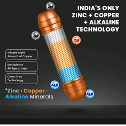 Kinsco Aqua Curvv ISI Mark Copper Zinc Alkaline Mineral RO 8 L RO + UF + UV + Copper + Alkaline + Mineralizer Water Purifier (Black)