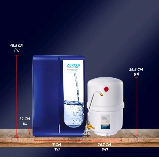 Zero B Kitchenmate RO Under the Sink Water Purifier | Active Silver Technology | Under Counter | 7 Stage Purification | 8L Storage Capacity | Ideal for Modular Kitchens & Offices