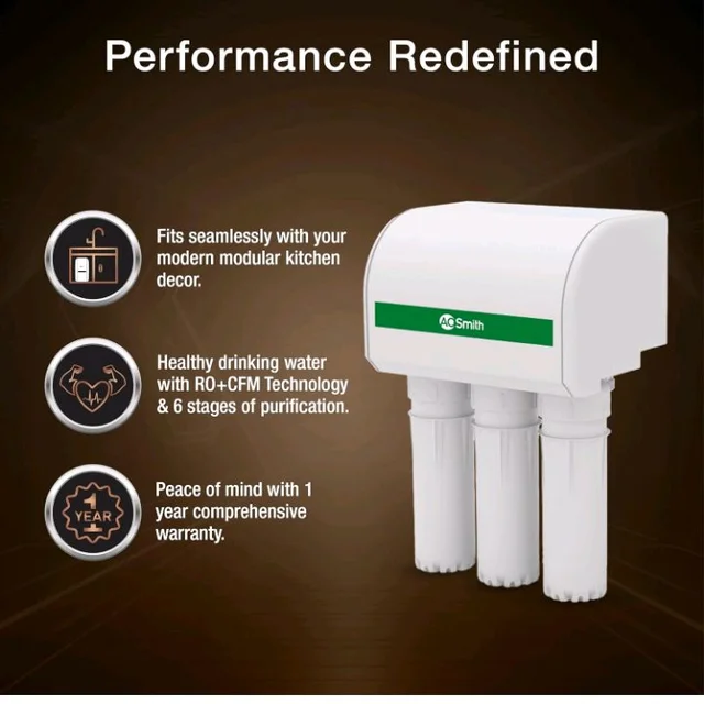 AO Smith X5+Neo Under Sink RO Water Purifier for Home | Copper Fortified Mineralizer | 100% RO Purification | Quick Dispense Gooseneck Faucet | 6L Storage | 1-Year Comprehensive Warranty