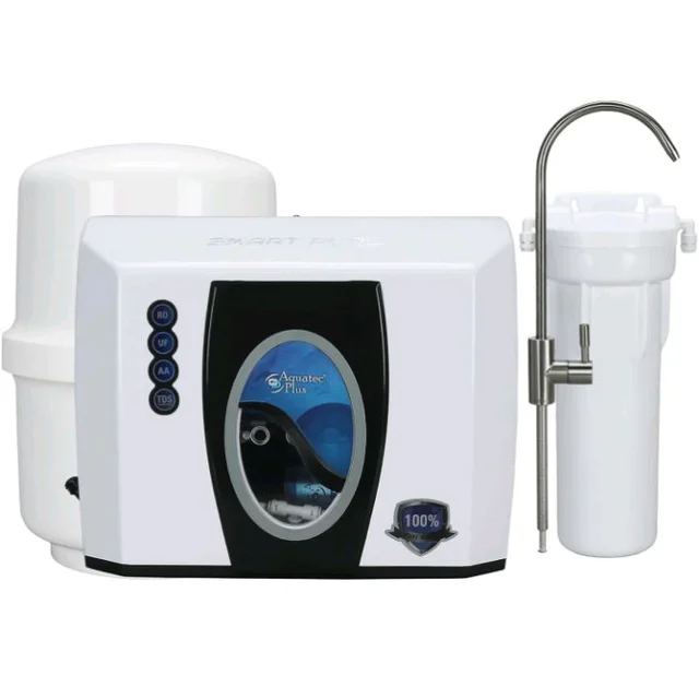 Aquatec Plus - Smart Pure ISI Certified UTS Under Sink Storage Pressure Tank 12 L RO+UF+TDS + Alkaline + Copper + Zinc Water Purifier (Off-White) Works Up to 3500 TDS