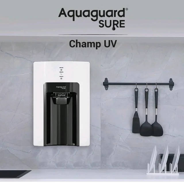 Brand: Aquaguard
4.2
4.2 out of 5 stars
(196)
Aquaguard Sure Champ UV Water Purifier | Suitable for Municipal Water Only (TDS <200 ppm) | Not Suitable for Borewell/Tanker Water (TDS >200 ppm) | Free Service Plan worth ₹2000