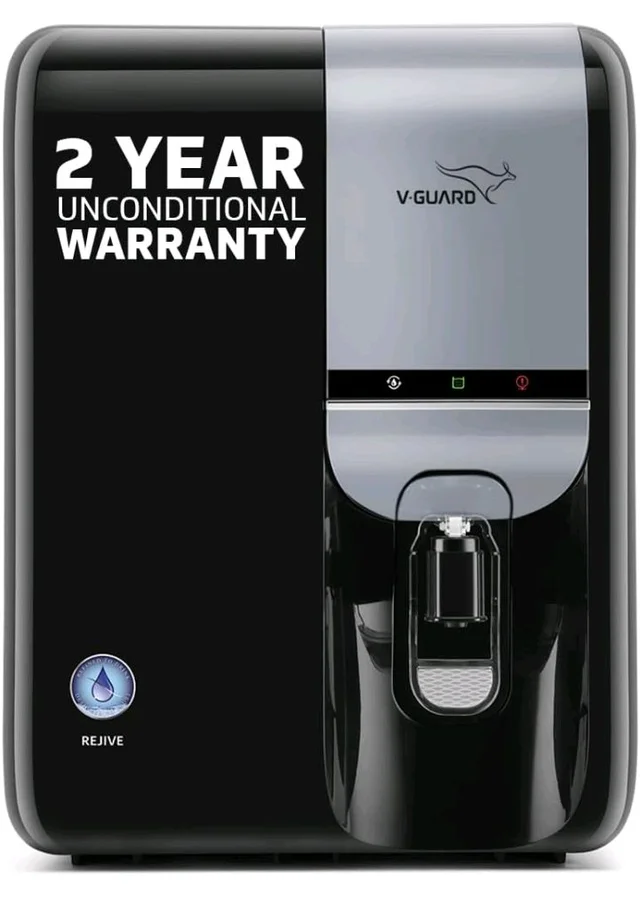 V-Guard Rejive 2X RO+UF Alkaline Water Purifier with Stainless Steel Tank | No Service Cost for 2 Years: True Unconditional Warranty | 8 Stage | Triple Powered Alkaline Health Charger | 5.5 L