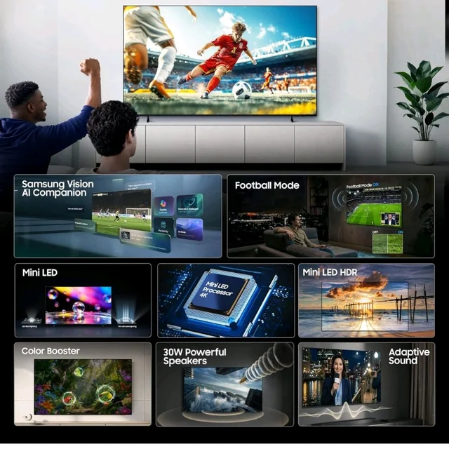 Samsung 43 inch (108cm) Mini LED 4K Vision AI 2026 Smart TV | 30W Speakers | 4K Upscaling | Mini-LED HDR | 150+ Channels | 7 Years OS Upgrade | UA43M2EHAULXL