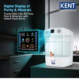 KENT Pearl IoT RO Water Purifier | 1 Yr Warranty + 3 Yrs Free Service* | RO+UV+UF+Alkaline+Copper+TDS Control | IoT Enabled | 11L Transparent Detchable Tank| Ideal For Borewell/Tanker/Municipal Water