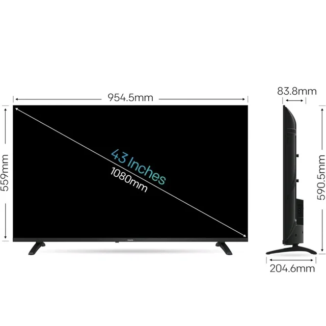 PHILIPS 108 cm (43 inches) 6100 Series Frameless Full HD Smart LED Google TV 43PFT6130/94