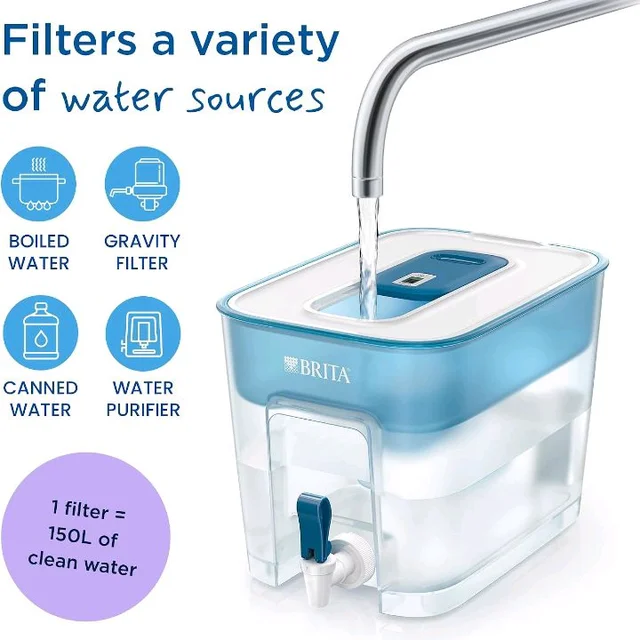 BRITA Flow XXL 8.2L Water Filter Tank | Fridge-Fitting Dispenser with MAXTRA PRO Cartridge | Ideal for Families & Offices | Fresh, Great Tasting Water