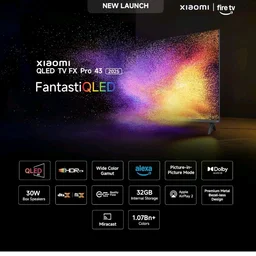 Xiaomi (108 cm) 43 inch FX Pro 4K QLED Smart | HDR10+ | 30W Box Speakers | Filmmaker Mode | Fire TV | L43MB-FPIN