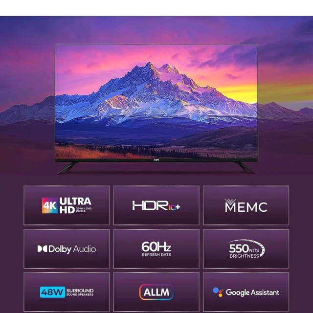 VW Visio World 140 cm (55 inches) Smartchoice Pro Series 4K Ultra HD Smart QLED Google TV VW55GQ2