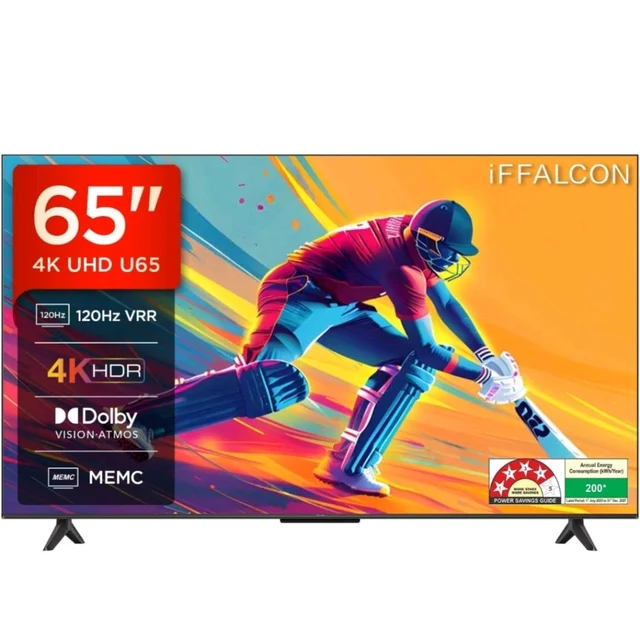 iFFALCON 164 cm (65 Inches) 4K UHD Smart LED Google TV | 120Hz VRR | Dolby Vision & Atmos | Game Master | 65U65
