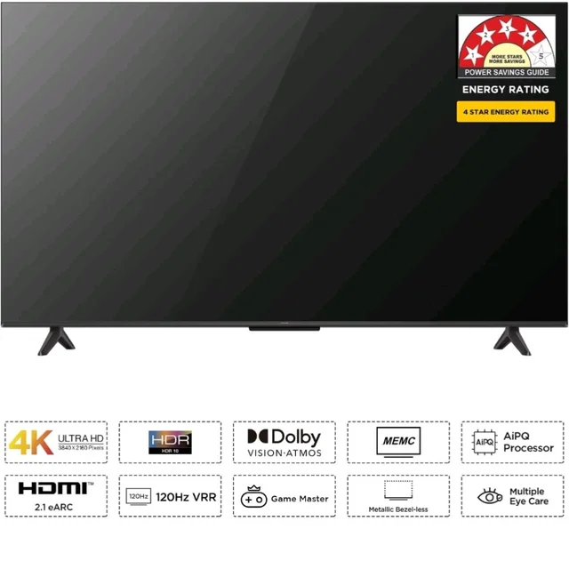 iFFALCON 164 cm (65 Inches) 4K UHD Smart LED Google TV | 120Hz VRR | Dolby Vision & Atmos | Game Master | 65U65
