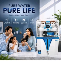 Aqua New Fresh RO Water Purifier | RO + LED UV + Copper + Zinc | High TDS Membrane | TDS & Taste Controller | 12L Storage Tank | 20 LPH | Ideal for Home & Office.