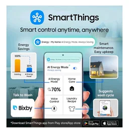 Samsung 9 kg, 5 star, AI EcoBubble, Super Speed, Wi-Fi, Hygiene Steam with Inbuilt Heater, Digital Inverter, Fully-Automatic Front Load Washing Machine (WW90DG5U24AXTL, Inox)