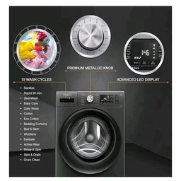 Whirlpool 7 Kg 5 Star Inverter Front Load Washing Machine with In-Built Heater (SUPREME CARE 7012 -E, Midnight Grey, 100+ Tough Stains, Steam Technology, 2025 Model)
50+ bought in past month