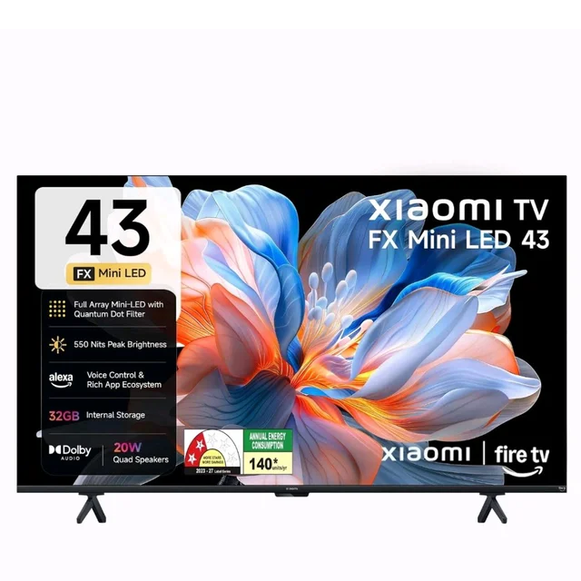 Brand: Xiaomi
3.9
3.9 out of 5 stars
(108)
Xiaomi (108 cm) 43 inch FX 4K QD-Mini LED Smart | Full Array Local Dimming | HDR10+ | Fire TV | L43MC-FSMIN