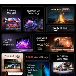 Brand: Xiaomi
3.9
3.9 out of 5 stars
(108)
Xiaomi (108 cm) 43 inch FX 4K QD-Mini LED Smart | Full Array Local Dimming | HDR10+ | Fire TV | L43MC-FSMIN