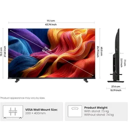 Toshiba 50 Inch QLED Smart TV (50V37SP) | 60 Hz | REGZA Engine, VIDAA OS, Voice Remote, Game Mode, DTS Virtual:X, Dual Band WiFi, Direct LED